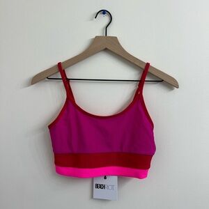 Beach Riot Eva Top Fuchsia Red Neon Pink